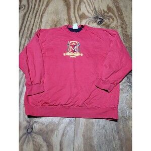 Mondi Vintage Red Crewneck Pullover Cotton Women  Sz 38 80's VTG @H4